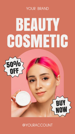 Beauty and Cosmetic Goods Sale Instagram Story Design Template