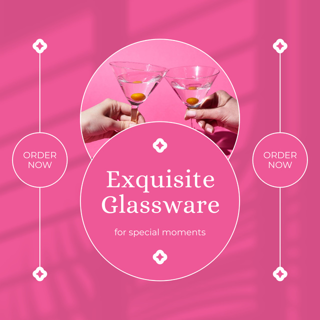 Exquisite Cocktail Drinkware Offer Instagram Šablona návrhu