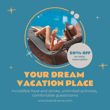 Your dream vacation place Instagramデザインテンプレート