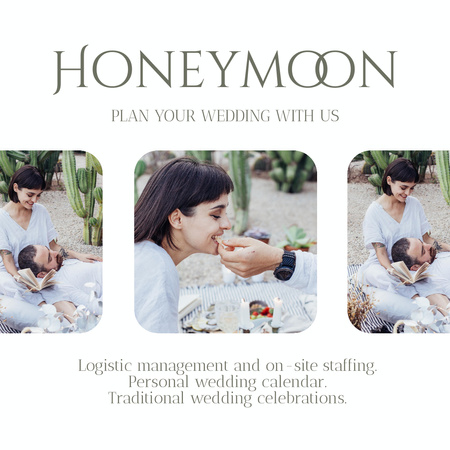 Cute Couple on Honeymoon Instagram Design Template