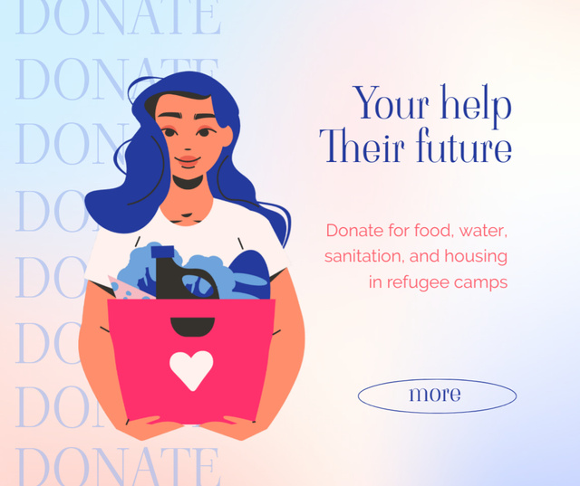Volunteer Collecting Donations Facebook Πρότυπο σχεδίασης