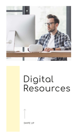 Digital Resources Ad with Programmer Instagram Story Modelo de Design