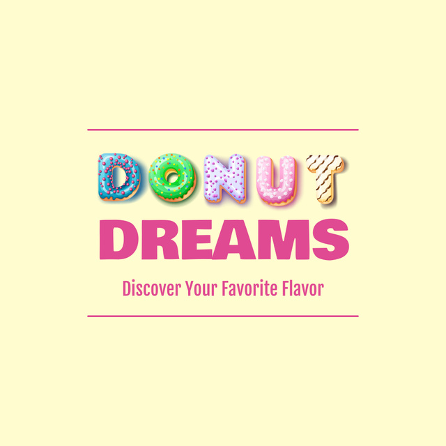 Favorite Sweet Flavor at Donut Shop Animated Logo Tasarım Şablonu
