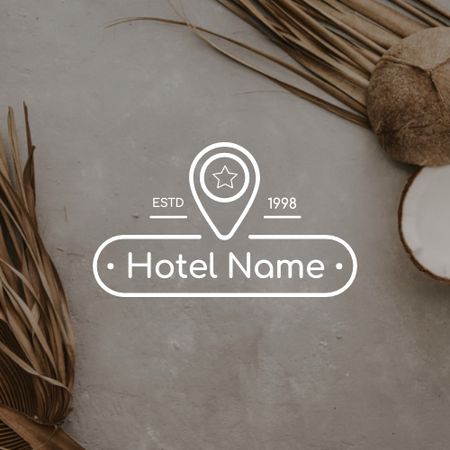 Luxury Hotel Ad with Coconuts Animated Logo Design Template