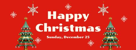 Karácsonyi esemény bejelentése piros Facebook cover tervezősablon