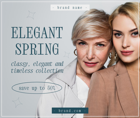 Spring Clothes Collection For All Ages Sale Offer Facebook Design Template