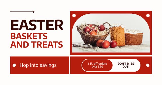 Easter Offer of Holiday Baskets and Treats Facebook AD – шаблон для дизайна