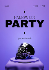 Halloween Party Offer with Silver Skull