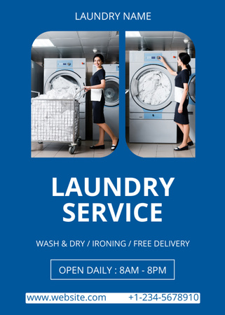 Laundry Proposal Collage with Young Woman Flayer Design Template