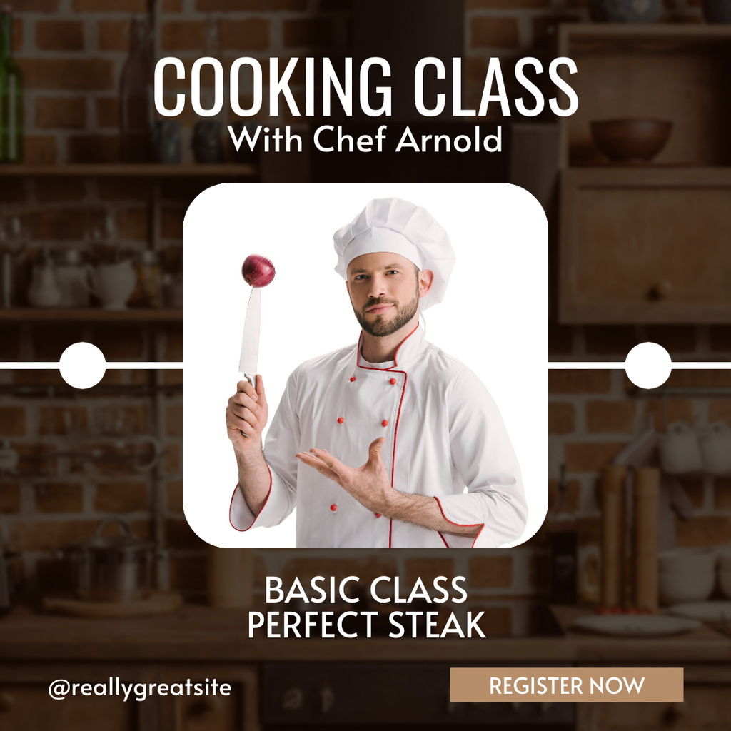 Platilla de diseño Cooking Courses Ad with Chef Instagram
