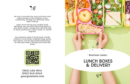 Plantilla de diseño de Gourmet School Food with Sandwiches And Delivery Brochure 11x17in Bi-fold 