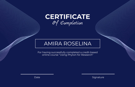 Platilla de diseño Award for Completion Software Research Course Certificate 5.5x8.5in
