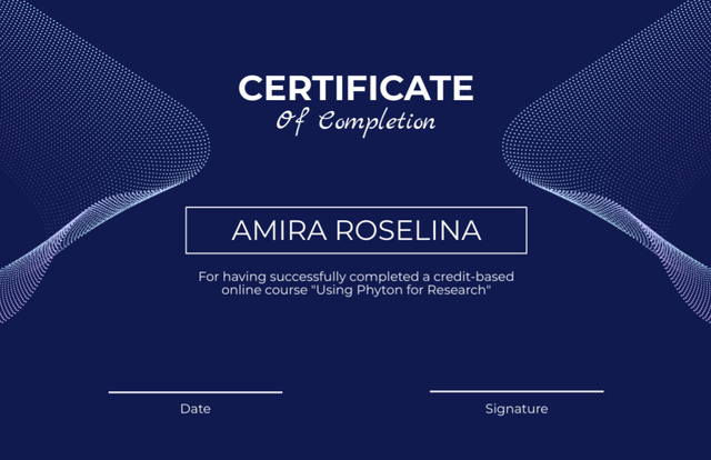 Template di design Award for Completion Software Research Course Certificate 5.5x8.5in