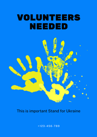 Volunteering During War in Ukraine Flyer A4 – шаблон для дизайна