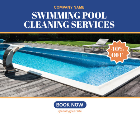 Ontwerpsjabloon van Facebook van Offer Discounts on Pool Cleaning Service