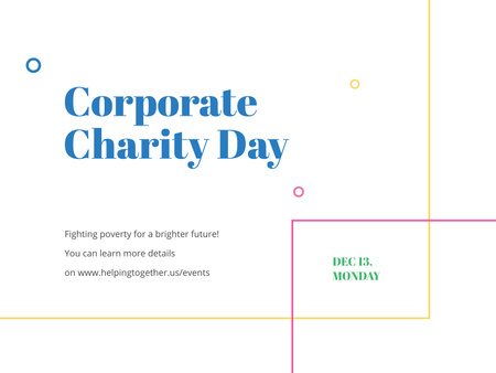 Corporate Charity Day Poster 18x24in Horizontal Design Template