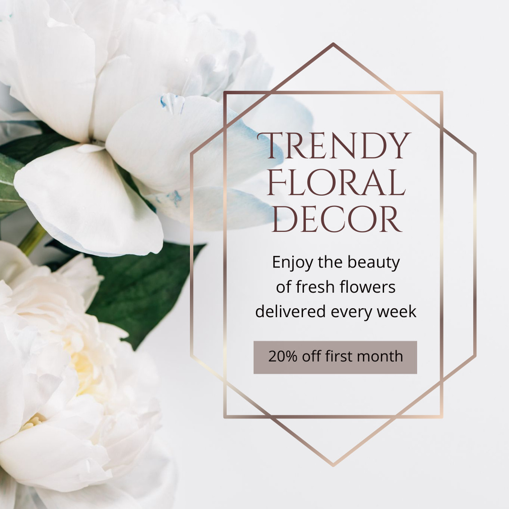Ontwerpsjabloon van Instagram AD van Huge Discount on Trendy Floral Decor