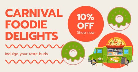 Best Carnival For Foodies With Discount On Admission Facebook AD Design Template