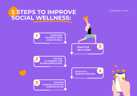 Improving Social Wellness Poster B2 Horizontal Πρότυπο σχεδίασης