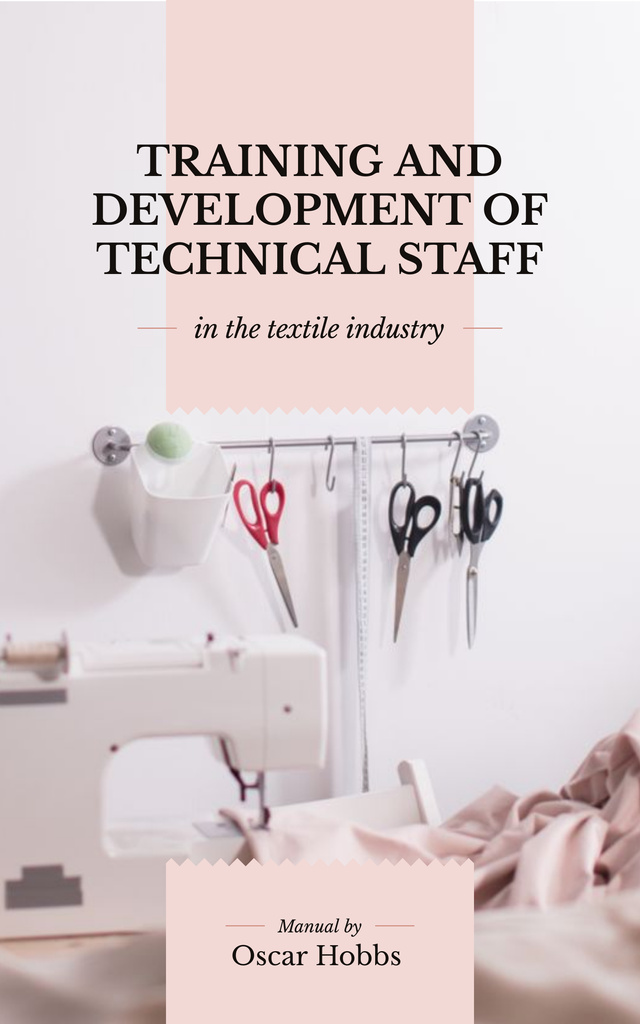 Textile Industry Sewing Studio Interior Book Cover – шаблон для дизайна