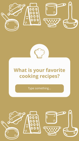 Question about Favorite Cooking Recipes Instagram Story Modelo de Design