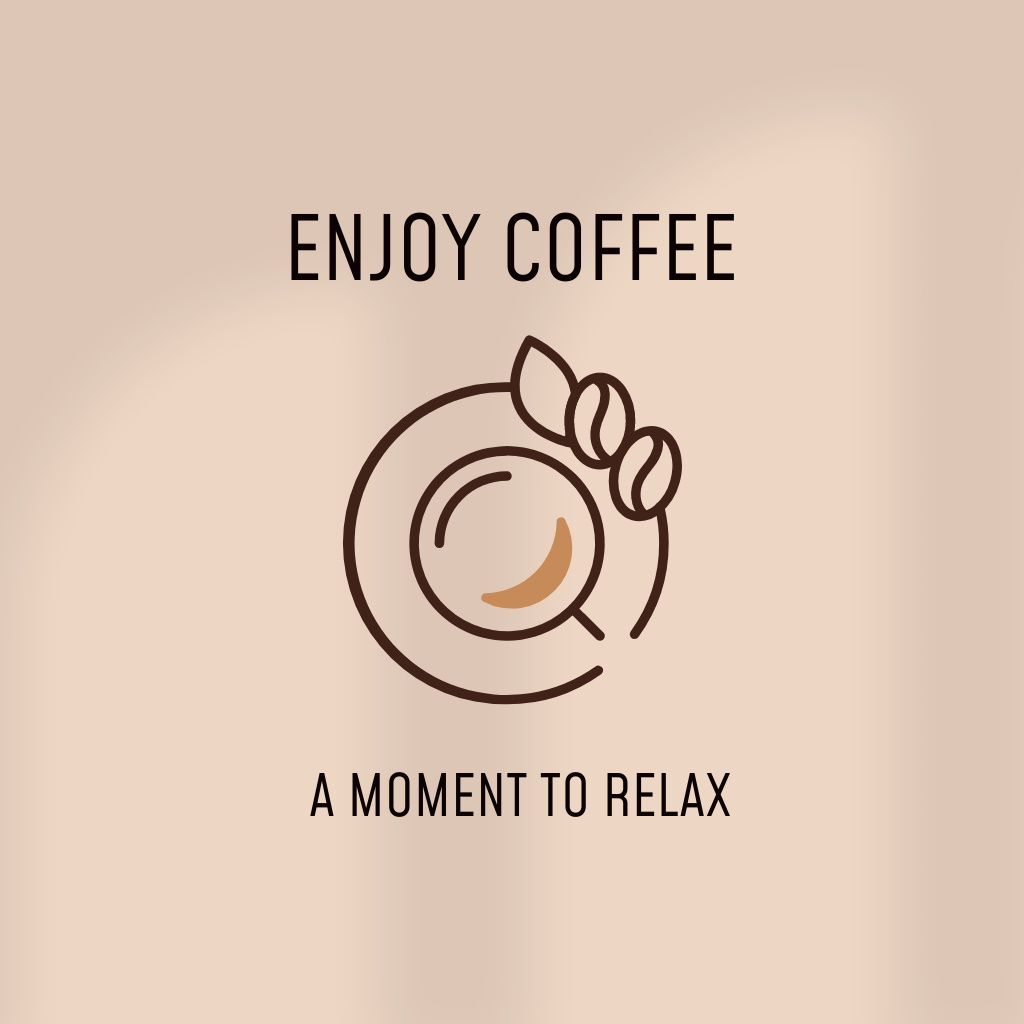 A moment to Relax in Coffee House with Cup of Coffee Logo – шаблон для дизайна