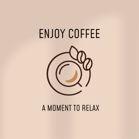 A moment to Relax in Coffee House with Cup of Coffee Logo Design Template