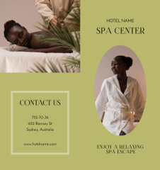 Ad of SPA Services with Young Woman on Massage