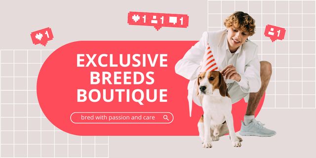 Ontwerpsjabloon van Twitter van Exclusive Boutique Offer for Pets