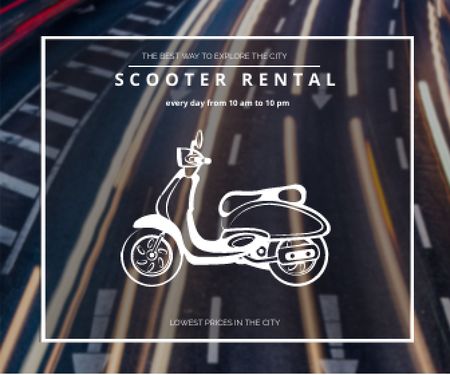 Scooter rental advertisement Large Rectangle Design Template