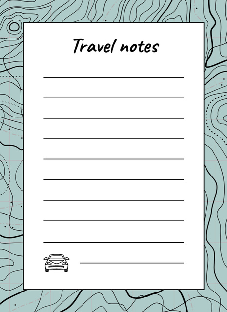 Travel Planner on Abstract Blue Background Notepad 4x5.5in Design Template