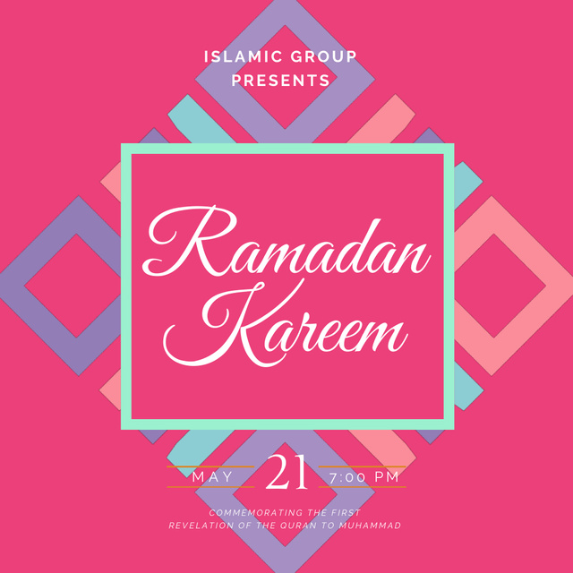 Ramadan Kareem Holiday Celebration Announcement Animated Postデザインテンプレート