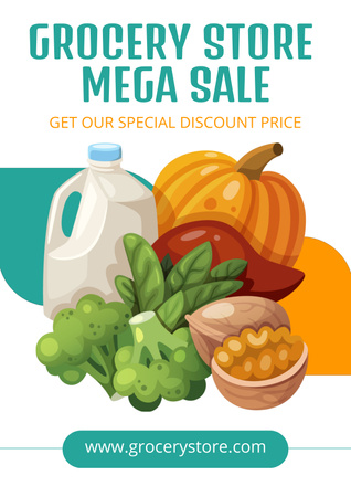 Grocery Store Promotion Poster Design Template