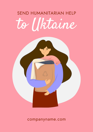Send Humanitarian Help to Ukraine Poster Design Template