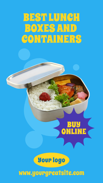 School Food Ad with Offer of Online Order Instagram Video Story Modelo de Design