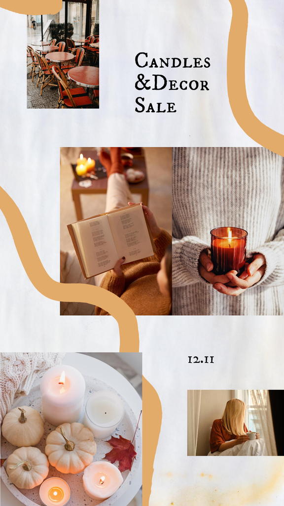 Ontwerpsjabloon van Instagram Story van Decorative Candles Sale Offer