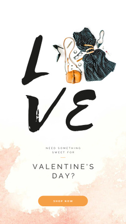valentines κομψά ρούχα και αξεσουάρ Instagram Story Πρότυπο σχεδίασης