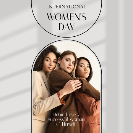Itsevarmoja naisia kansainvälisenä naistenpäivänä Instagram Design Template