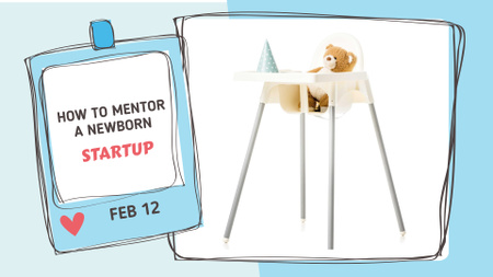 Kids' Highchair with Teddy Bear for Startup concept FB event cover Design Template