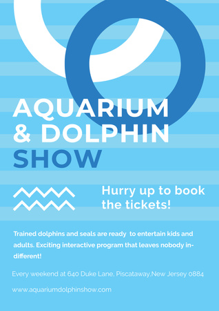 Aquarium and Dolphin show Poster Design Template