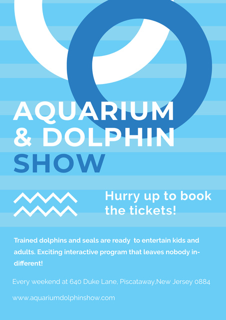 Aquarium and Dolphin show Poster Tasarım Şablonu