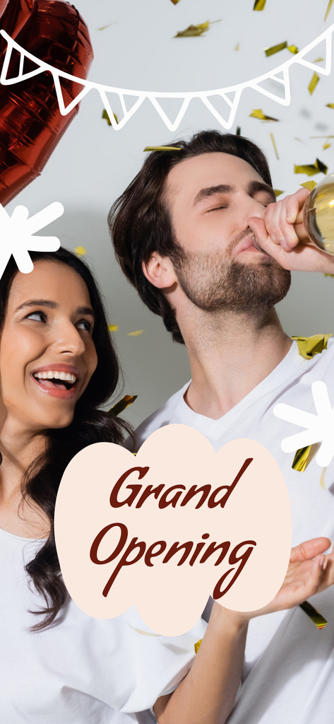 Sparkling Grand Opening Event Celerbation Snapchat Moment Filter Design Template