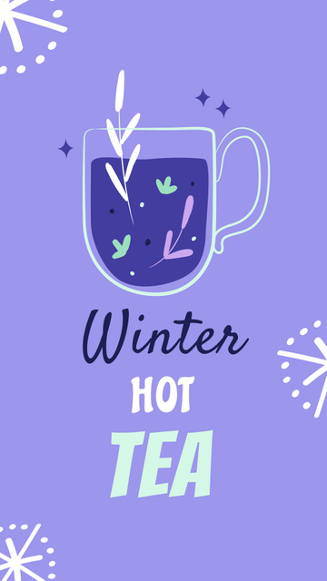 Ontwerpsjabloon van Instagram Story van Winter Hot Tea