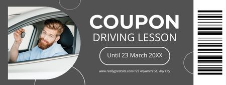 Template di design Buono per lezione di guida competente fino a marzo Coupon