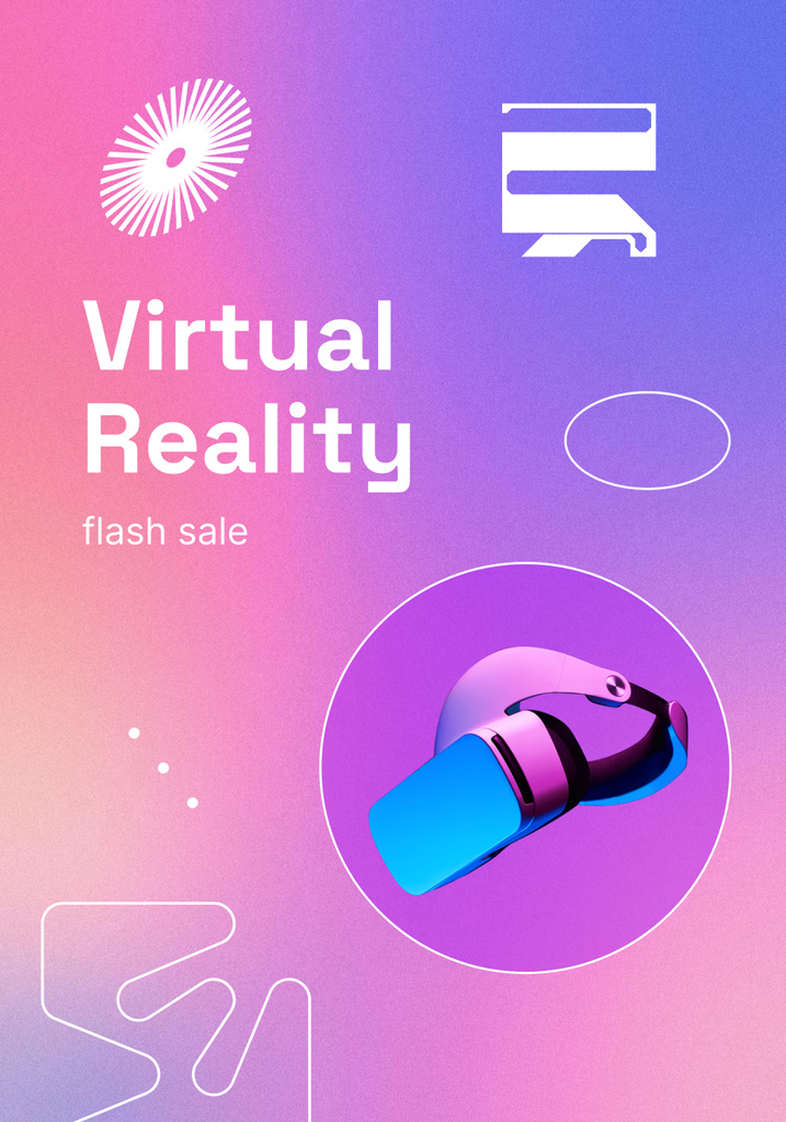VR Equipment Flash Sale Ad Poster 28x40in Design Template