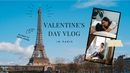 Designvorlage Vlog Offer for Valentine's Day in Paris für Youtube Thumbnail