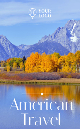 旅行ツアーのための壮大な自然の景色 Book Coverデザインテンプレート