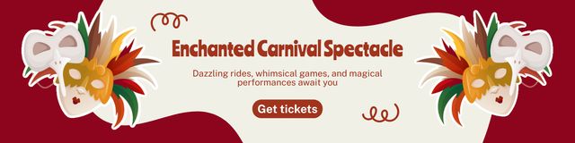 Colorful Masks And Adventurous Spirit Carnival Announcement Twitter Design Template