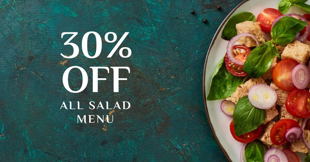Salad with fresh vegetables Facebook AD Tasarım Şablonu