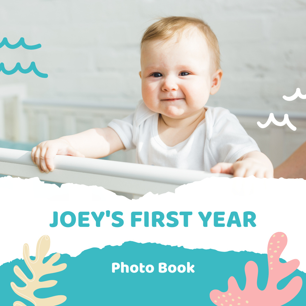 Parents with Their Cute Little Baby Photo Book Design Template